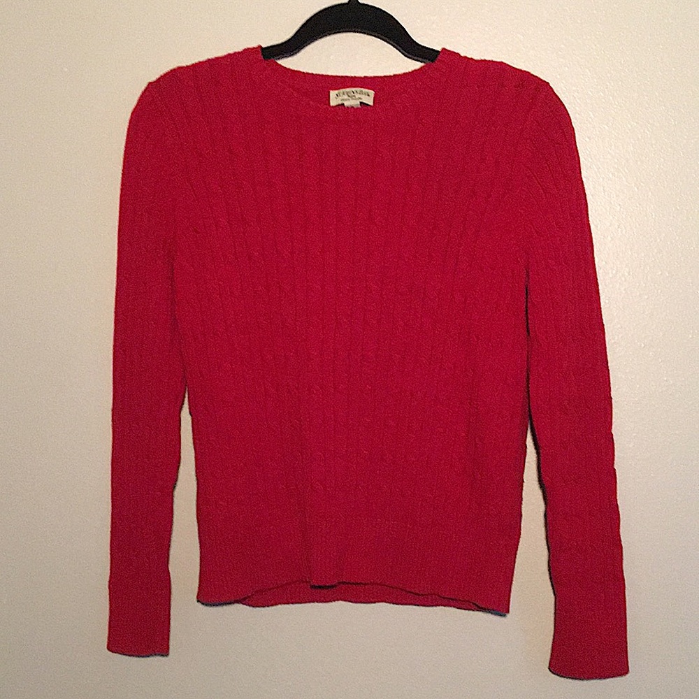 Red St. John’s Bay Cable Knit Sweater